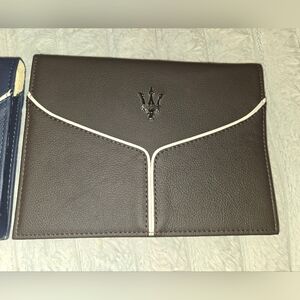 MASERATI OWNERS WARRANTY CARD AND CASE Brown And Cream